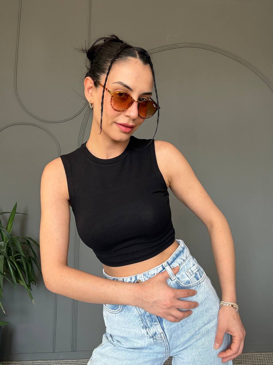 30125 Crop Top-siyah